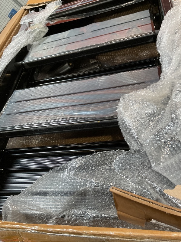 Photo 1 of **DIRT**Foldable Aluminum Loft Stairs Ladders, 10 Step Folding Bunk Bed Ladder with Handrails, Portable Anti-Slip Egress Attic Ladders, Floor-Mounted Metal Roof Access Step Ladder for Dorm RV Home Attic Stair