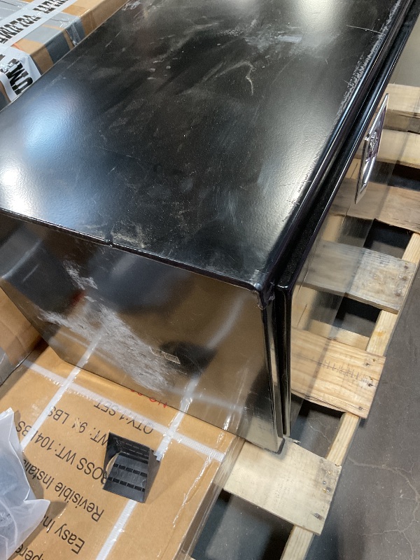 Photo 1 of **SCRATCHES. DIRT**Buyers Products 1702310 Black Steel Underbody Truck Box with T-Handle Latch, 18 x 18 x 48 Inch, Contractor Toolbox With Durable Lock, Job Tool Chest For Storage And Organization