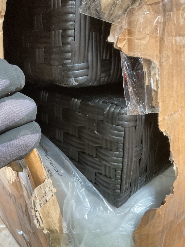 Photo 1 of **SELLING FOR PARTS AS PARTIAL SET.ONE OF THREE BOXES**Shintenchi 7 Pieces Outdoor Patio Sectional Sofa Couch,PE Wicker Furniture Conversation Sets with Washable Cushions & Glass Coffee Table for Garden, Poolside, Backyard (Blue)