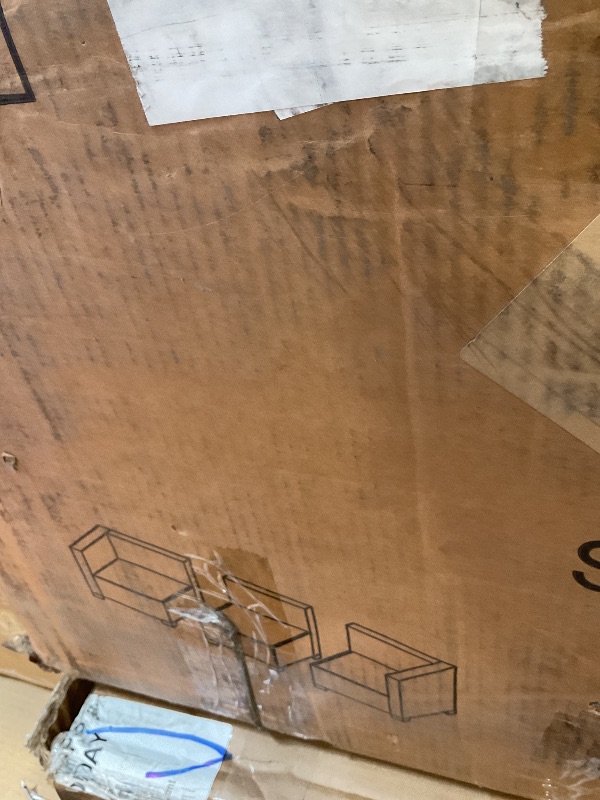 Photo 1 of **SELLING FOR PARTS AS PARTIAL SET.ONE OF THREE BOXES**Shintenchi 7 Pieces Outdoor Patio Sectional Sofa Couch,PE Wicker Furniture Conversation Sets with Washable Cushions & Glass Coffee Table for Garden, Poolside, Backyard (Blue)