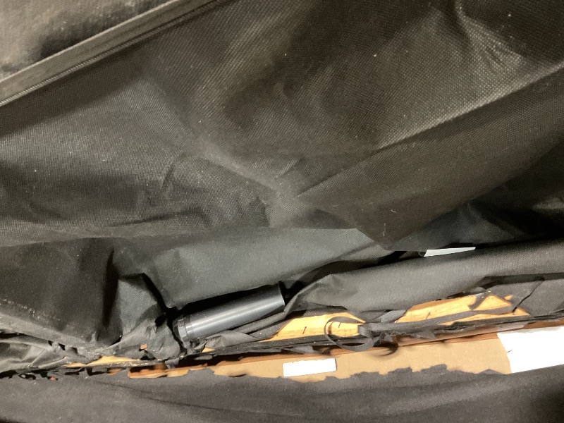 Photo 1 of **MISSING ONE LEG. BOTTOM FABRIC TORN**  GarveeHome 3-Seater Sofa Couch, 83 in Wide Faux Leather Sofa Couch with Spring Cushion, Modern Sofa with Deep Seats and 2 Removable Back Cushions, for Living Room, Bedroom, Apartment, Office, Brown