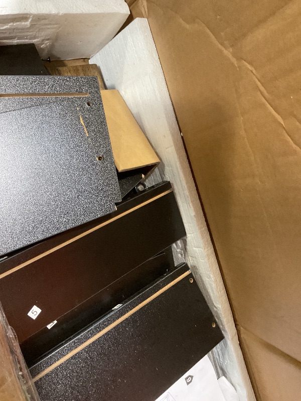 Photo 1 of **MINOR DAMAGE TO CORNERS**Tribesigns Computer Desk with 5 Drawers, 47 inches Rustic Brown Home Office Desk with Storage, Modern Simple Laptop Desk Study Writing Table for Small Spaces (1, Brown+Black)