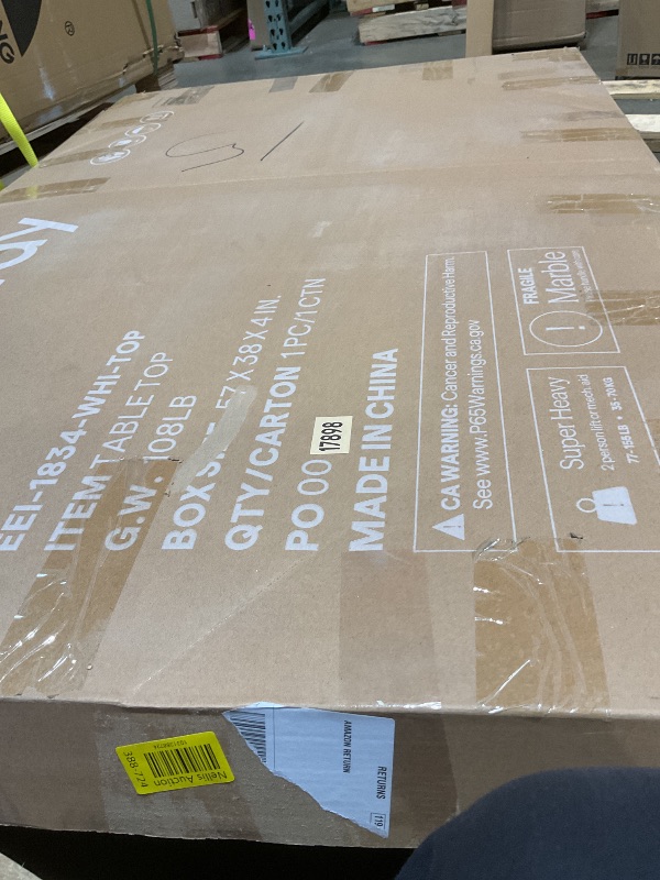 Photo 1 of **TABLETOP ONLY**Modway Lippa 48" Oval Artificial Marble Dining Table, Black White