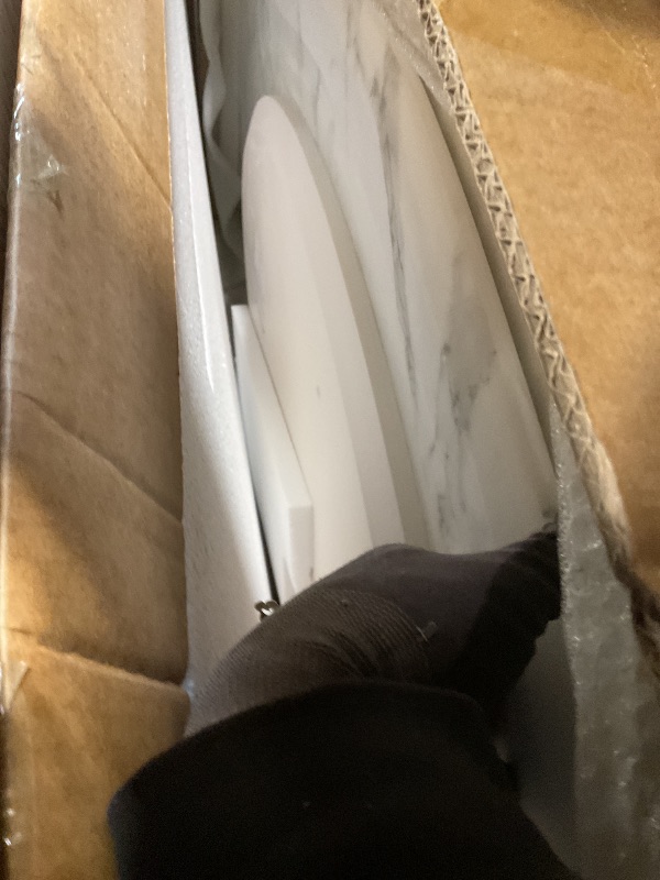 Photo 1 of **TABLETOP ONLY**Modway Lippa 48" Oval Artificial Marble Dining Table, Black White