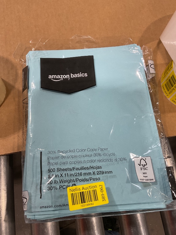Photo 1 of ***MISSING SHEETS*** Amazon Basics 30% Recycled Color Copy Paper, 8.5" x 11", 20lb, 500 Sheets, Pastel Blue