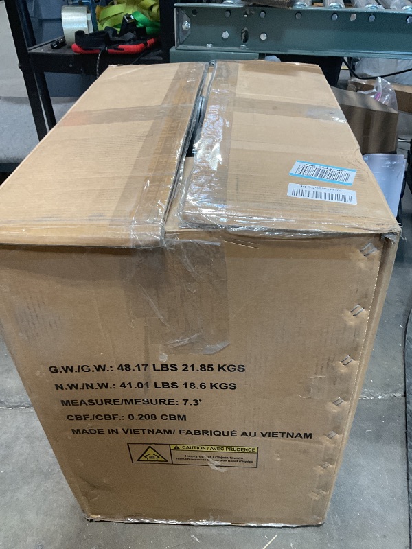 Photo 1 of *** USED, UNKNOWN, MISSING HARDWARE ***Amazon Basics Ergonomic Executive Office Desk Chair with Lumbar Support, Flip-up Armrests, Adjustable Height, Grey Leather