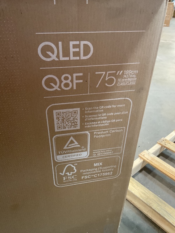 Photo 1 of *** MISSING STAND ***Samsung 75-Inch Class QLED Q8F 4K UHD Smart TV (2025 Model) Q4 AI Processor, 100% Color Volume with Quantum Dot, AirSlim Design, Endless Free Content, Samsung Vision AI, Alexa Built-in