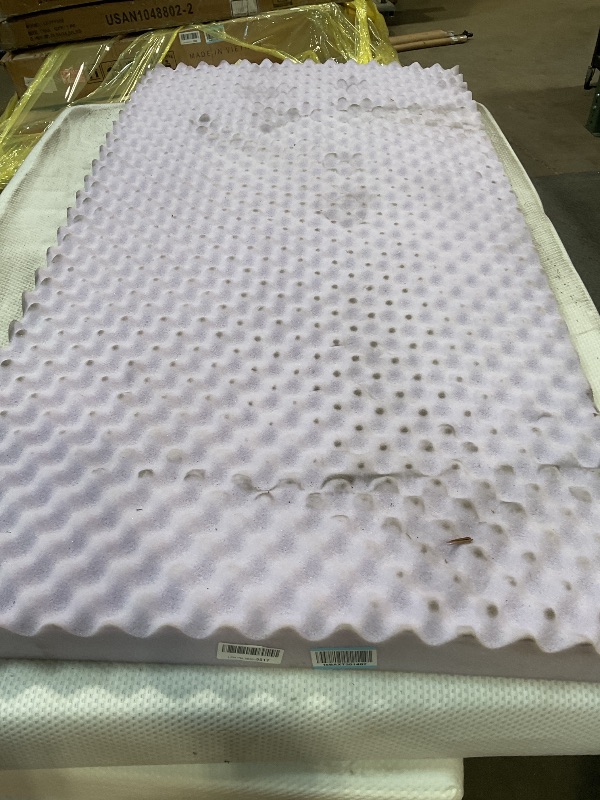 Photo 1 of *** MINOR DAMAGE DIRTY FROM TRANSPORT***Best Price Mattress 4 Inch Egg Crate Memory Foam Mattress Topper with Soothing Lavender Infusion, CertiPUR-US Certified, Dorm Essentials, Twin
