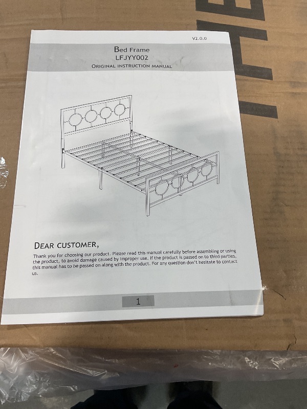 Photo 1 of *** PICTURE FOR REFERENCE ***Allewie Full Size Metal Platform Bed Frame with Modern and Vintage Style Headboard,No Box Spring Need,Easy Assembly,Noise-Free
