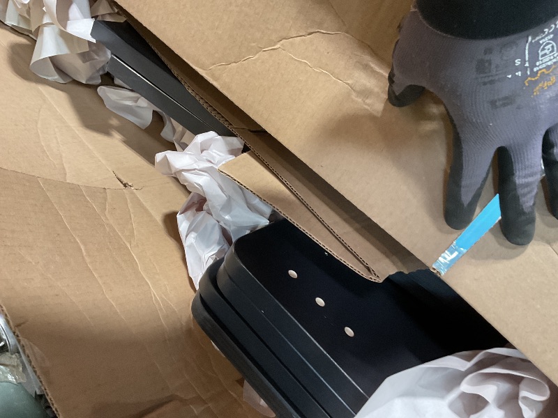 Photo 1 of **MISSING HARDWARE. SELLING FOR PARTS AS PARTIAL SET. ONE OF TWO BOXES**Breakfast Nook Table Set - Solid Wood L Shaped Bench Seating Space Saving Corner Dining Table Set for Kitchen Dining Room Apartment Seats 4 to 6 Black