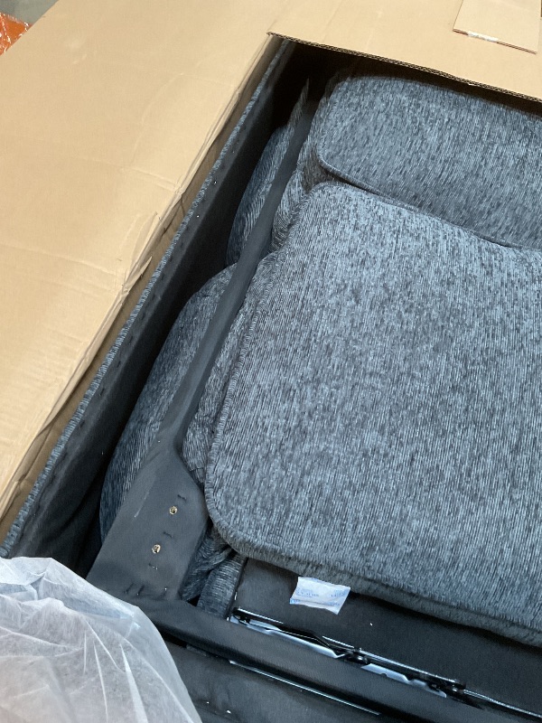 Photo 1 of **SELLING FOR PARTS AS PARTIAL SET. ONE BOX OF THREE**ERYE L-Shaped Pull Out Sleeper Sofa Bed, Modern Chenille Upholstered Button Tufted Corner Reversible Sleeper Sectional Sofa Couch with Storage Chaise, Drop-Down Table, Cup Holders and Charging Ports