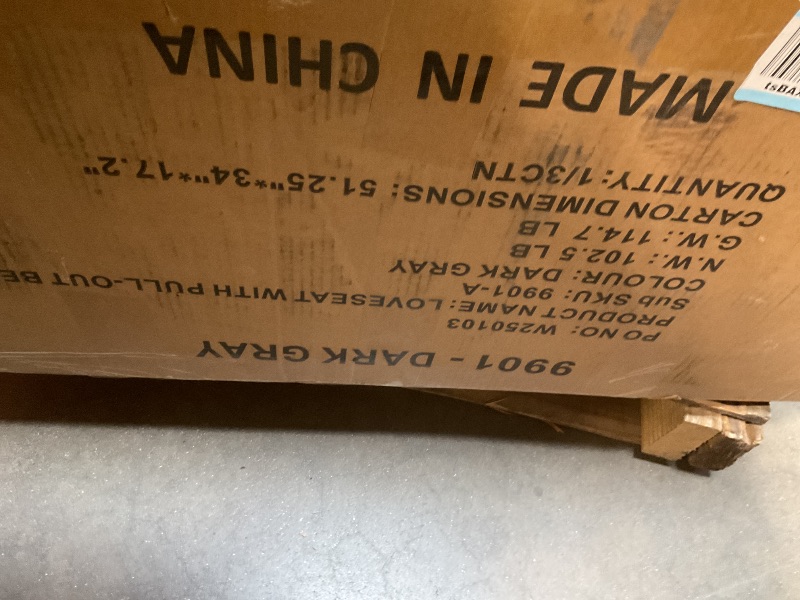 Photo 1 of **SELLING FOR PARTS AS PARTIAL SET. ONE BOX OF THREE**ERYE L-Shaped Pull Out Sleeper Sofa Bed, Modern Chenille Upholstered Button Tufted Corner Reversible Sleeper Sectional Sofa Couch with Storage Chaise, Drop-Down Table, Cup Holders and Charging Ports
