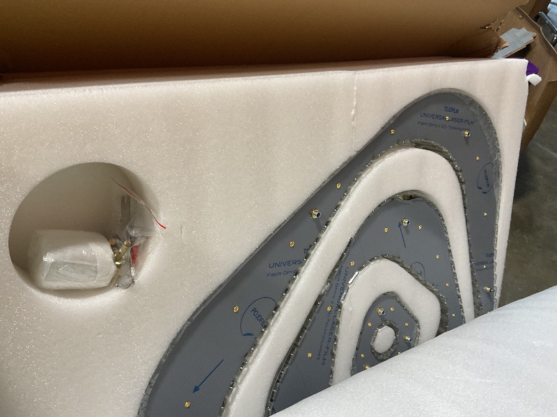 Photo 1 of **TWO GLASS PIECES BROKEN**Shial Lighting Modern Crystal Chandeliers for High Ceiling 6 Ring Chandelier LED Gold Ceilings Lights Fixtures High Ceiling Chandelier for Foyer Staircase Living Room Dining Room 2700K-6000K