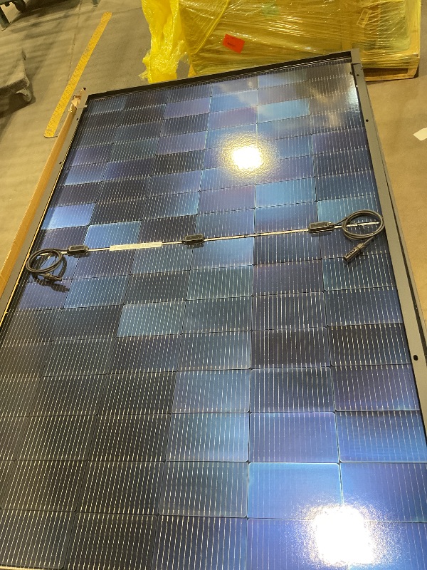 Photo 1 of **SELLING FOR PARTS. MAJOR DAMAGE TO BOTH PANELS. CRACKING IN FRONT. **2PCS 445 Watt Total 890W Solar Panels 12/24Volt Bifacial Solar Panel kit High Efficiency for RooftopPortable Power Station Farm Yacht and Other OffGrid Applications