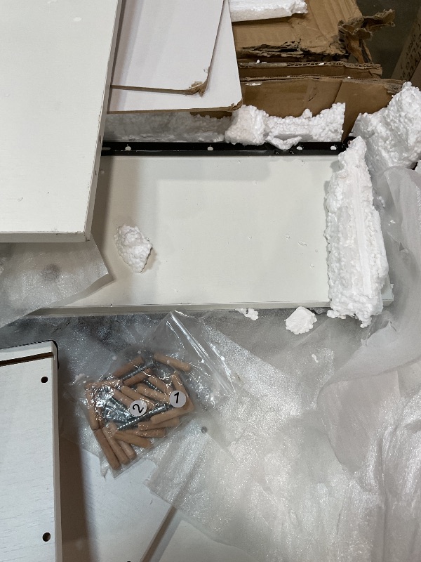 Photo 1 of *gMINOR DAMAGE TO CORNERS**Shintenchi Kitchen Island with Folding Drop Leaf, Rolling Island Table with Storage, Kitchen Cabinet on Wheels with Seating Area for Kitchen, Bar Cart with Cabinet, White