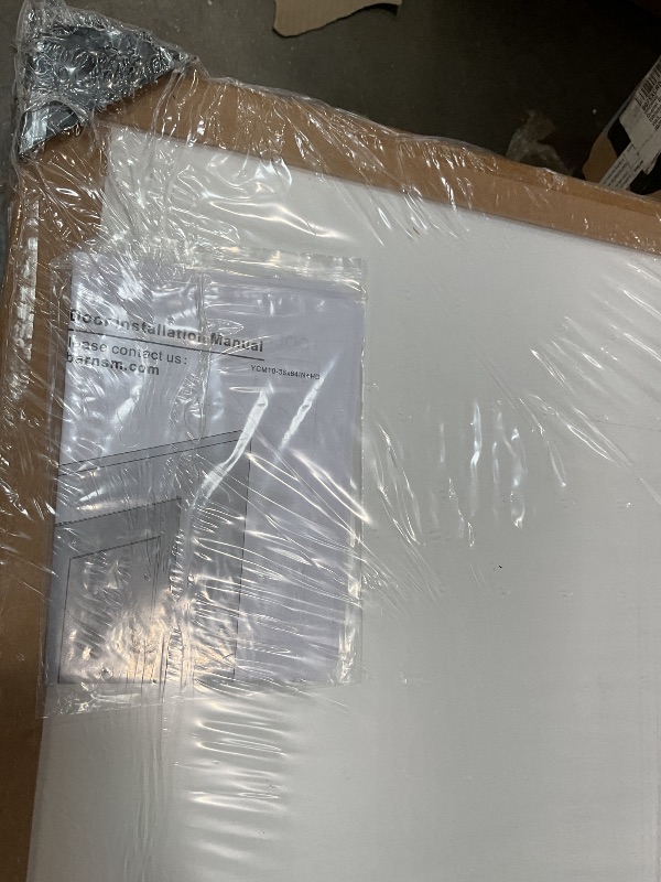 Photo 1 of **DOOR ONLY. PUNCTURE/SCRATCH DAMAGE**BarnSmith Concealed Sliding Barn Door, White Primed Flush Solid Core Sliding Hidden Barn Door with Soft Close Installation Hardware and Double Sided Pulls Included
36*84