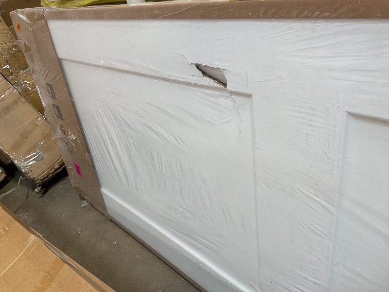 Photo 1 of **DOOR ONLY. PUNCTURE/SCRATCH DAMAGE**BarnSmith Concealed Sliding Barn Door, White Primed Flush Solid Core Sliding Hidden Barn Door with Soft Close Installation Hardware and Double Sided Pulls Included
36*84