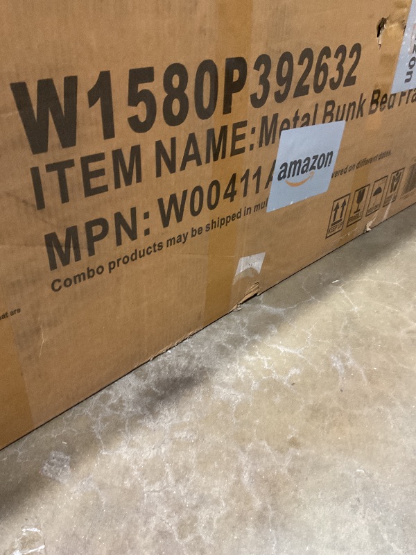 Photo 1 of **SELLING FOR PARTS AS PARTIAL SET. ONE OF TWO BOXES**Queen over Queen Bunk Bed with Storage Drawers and Shelves, Metal Bunk Beds with Lights and USB Ports, Convertible Lower Bunkbed Queen for Guests, Bedroom, Dorms, Multi-function and Noise-free, Black