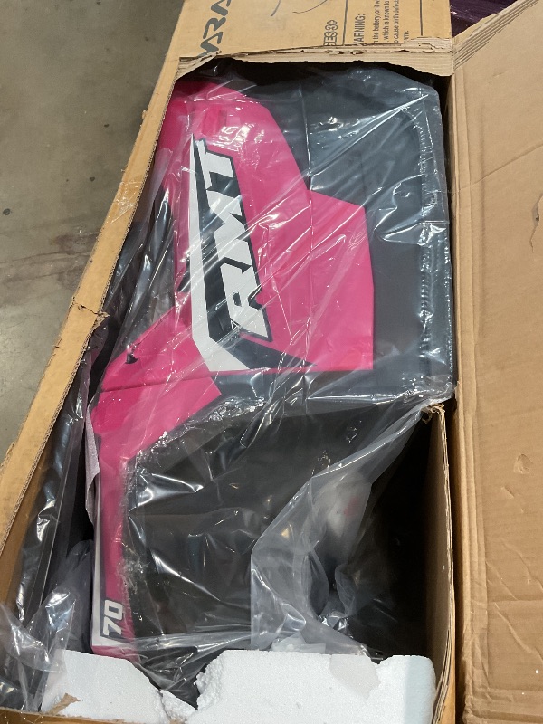 Photo 1 of **SIDE DOOR DAMAGE**ELEMARA 24V 2 Seater Ride on Car for Big Kids, 4.5MPH, 4WD Electric Cars w/Sun Shade, Dump Bed & Shovel, Bluetooth Ride on Toy with/Remote, Motorized Off-Road Truck, 3 Speeds, LED Lights, Pink