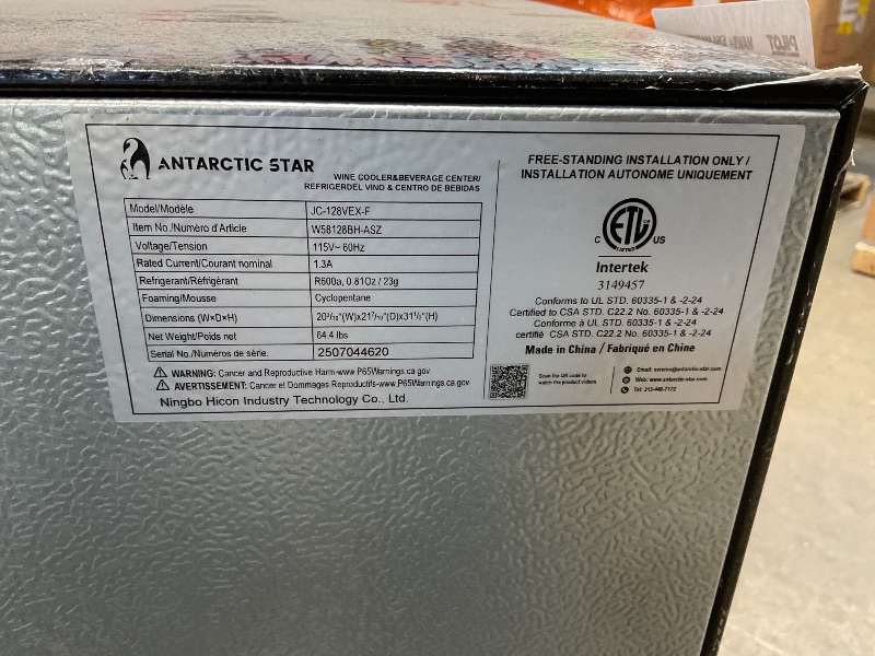 Photo 1 of *** MINOR DAMAGE***Antarctic Star Beverage Refigerator Cooler -145 Can Mini Fridge for Soda Beer or wine,with glass door, For Office or Bar with Adjustable Removable Shelves?4.5 Cu. Ft. (Black)