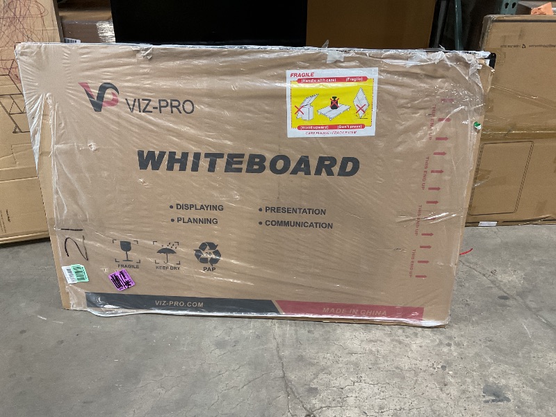 Photo 1 of *** MINOR DAMAGE***VIZ-PRO Magnetic Dry Erase White Board, 60 X 40 Inches, Black Aluminium Frame