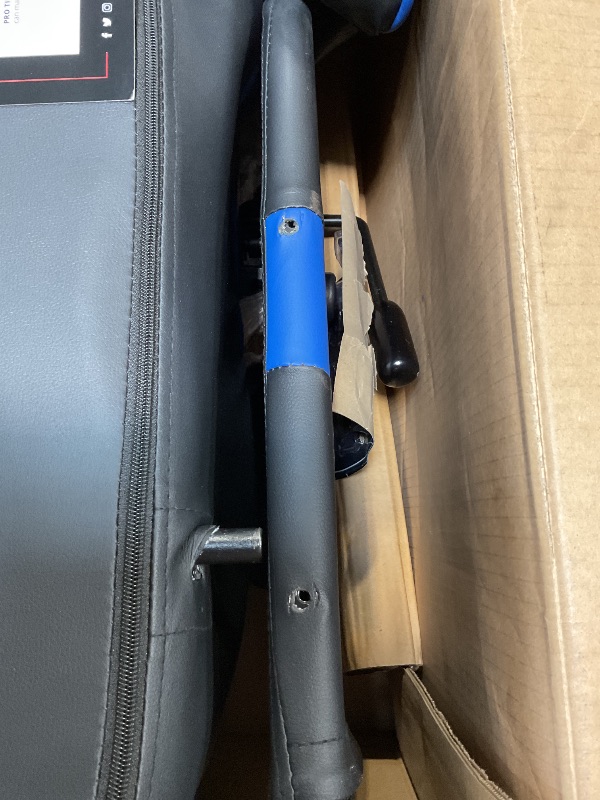 Photo 1 of *** USED/MINOR DAMAGE/UNKNOWN MISSING HARDWARE***RESPAWN 900 Console Gaming Recliner with Footrest and Lumbar Support - Comfortable Ergonomic Gaming Chair with Headrest, No Wheels, Reclining, Heavy Duty, Racing Style Video Game Chairs - Blue