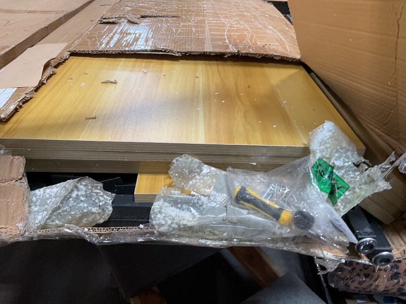 Photo 1 of *** PARTIAL SET/MINOR DAMAGE/UNKNOWN MISSING PARTS HARDWARE***DioOnes 51" Modern Gondola Shelving Unit, Heavy-Duty Double-Sided Retail Display Rack, Premium Wood & Metal Store Fixtures for Boutique, Pharmacy, Pet Store, Commercial Merchandise Stand (Islan