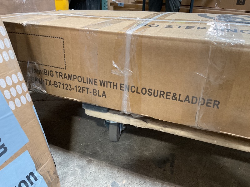 Photo 1 of *** USED/MINOR DAMAGE/UNKNOWN MISSING PARTS OR HARDWARE***Kiivakii Trampoline 12FT 14FT, Outdoor Trampolines for Kids and Adults, Recreational Trampoline with Enclosure Net & Ladder, Round Trampolines for Backyard, ASTM Approved
