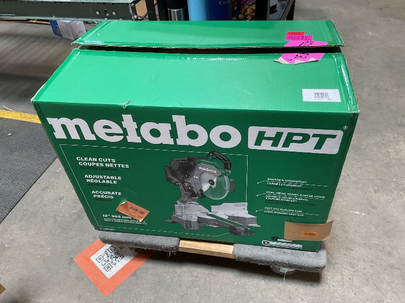 Photo 1 of *** USED***Metabo HPT 12-Inch Dual Bevel Sliding Miter Saw, 4000 RPM No-Load Speed, 45° Left and Right Bevel Range, Precision Miter Angles, 9 Detent Stops, Xact Cut Shadow Line, C12RSH3