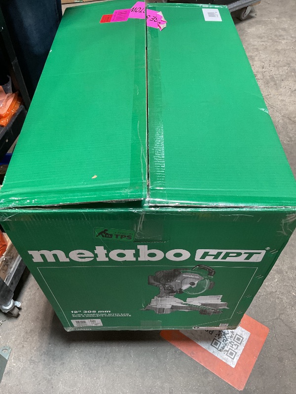 Photo 1 of *** USED***Metabo HPT 12-Inch Dual Bevel Sliding Miter Saw, 4000 RPM No-Load Speed, 45° Left and Right Bevel Range, Precision Miter Angles, 9 Detent Stops, Xact Cut Shadow Line, C12RSH3