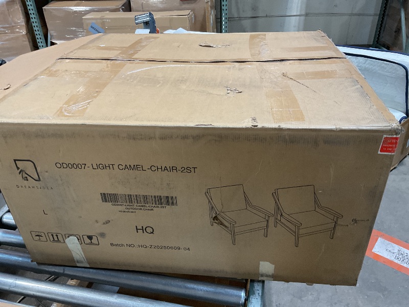Photo 1 of ***ONLY 1 CHAIR / UNKNOWN MISSING HARDWARE**** Christopher Knight Home Grice Acacia Wood Lounge Chair Outdoor with Removable Cushion, Wooden Patio Accent Chair with Open Frame Design, Outdoor Armchair for Patio Furniture Set, Light Grey + Teak