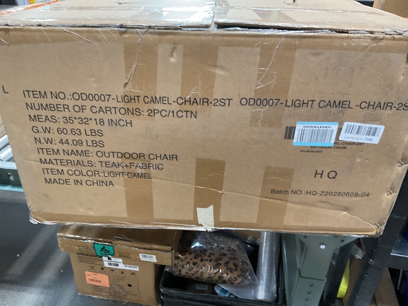 Photo 1 of ***ONLY 1 CHAIR / UNKNOWN MISSING HARDWARE**** Christopher Knight Home Grice Acacia Wood Lounge Chair Outdoor with Removable Cushion, Wooden Patio Accent Chair with Open Frame Design, Outdoor Armchair for Patio Furniture Set, Light Grey + Teak