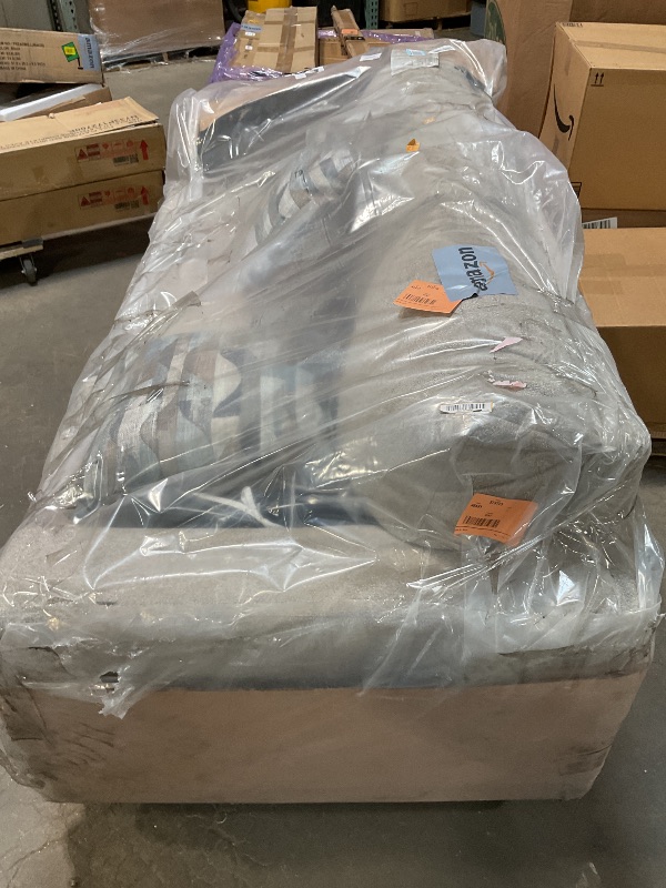 Photo 1 of *** MAJOR DAMAGE***Signature Design by Ashley Deltona Contemporary 2-in-1 Sofa Sleeper with Folding Gel Memory Foam Mattress and 2 Accent Pillows, Queen, Beige