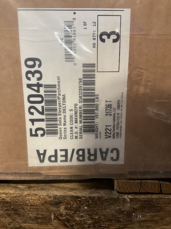 Photo 1 of *** MAJOR DAMAGE***Signature Design by Ashley Deltona Contemporary 2-in-1 Sofa Sleeper with Folding Gel Memory Foam Mattress and 2 Accent Pillows, Queen, Beige