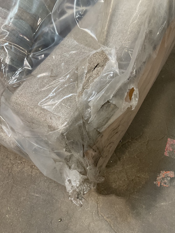 Photo 1 of *** MAJOR DAMAGE***Signature Design by Ashley Deltona Contemporary 2-in-1 Sofa Sleeper with Folding Gel Memory Foam Mattress and 2 Accent Pillows, Queen, Beige