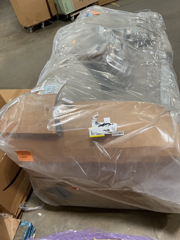 Photo 1 of *** MAJOR DAMAGE***Signature Design by Ashley Deltona Contemporary 2-in-1 Sofa Sleeper with Folding Gel Memory Foam Mattress and 2 Accent Pillows, Queen, Beige