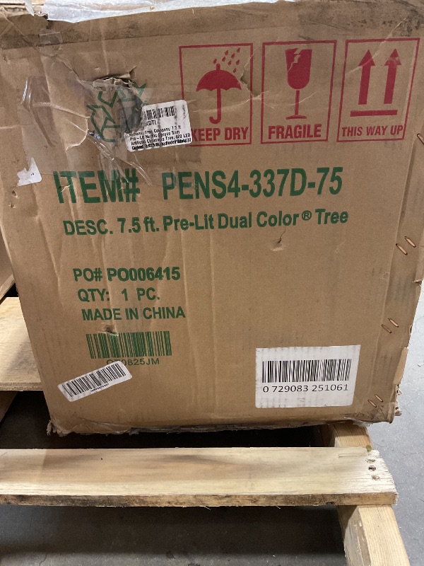 Photo 1 of *** USED***National Tree Company 7.5 ft Pre-Lit Nordic Spruce Slim Artificial Christmas Tree, 600 LED Lights, 3,268 Tips, Foot Pedal, 10 Light Functions, Includes Stand, Green