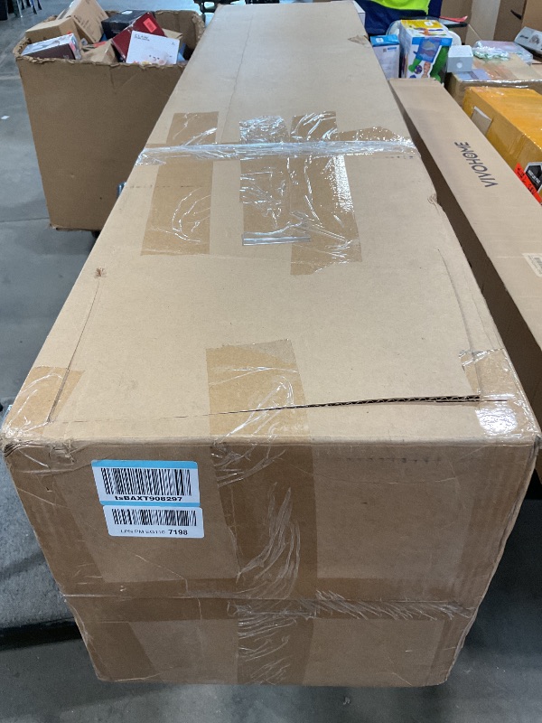 Photo 1 of *** USED/UNKNOWN MISSING HARDWARE AND PARTS***14 Inch Bamboo Bed Frame – Solid Wood Platform Bed Frame, Strong and Stable, with Non-Slip Slats for Support, No Box Spring Needed, Easy to Assemble, Noise-Free (White, Queen with Headboard)