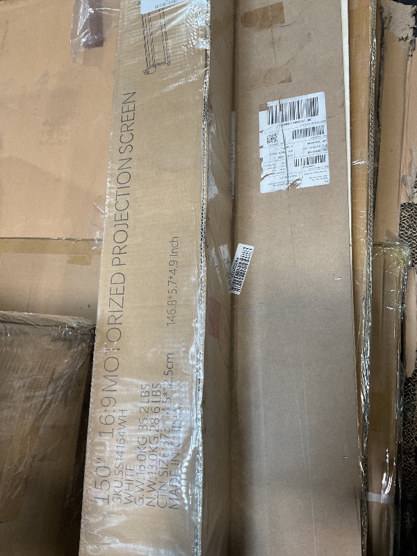 Photo 1 of ***FOR PARTS ONLY/ NON-FUNCTIONAL*** YODOLLA 150" Projector Screen Motorized 16:9, 4K HD Pull Down Retractable Projection Screens Electric Automatic Wall Ceiling Movie Screen for Office Classroom Indoor with Remotes