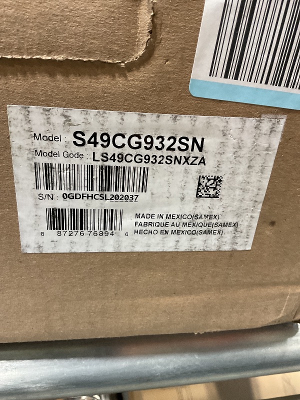 Photo 1 of *** MINOR SCRATCH/MISSING POWER SUPPLY***Samsung 49" Odyssey G93SC Series Curved Gaming Monitor, QD-OLED, 240Hz, 0.03ms, DQHD, G-Sync Compatible, FreeSync Premium Pro, Adjustable Stand