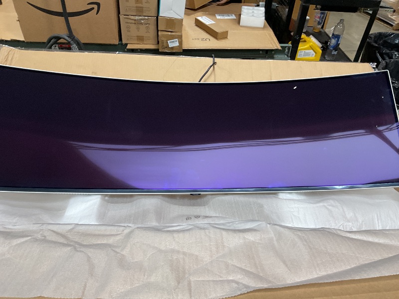 Photo 1 of *** MINOR SCRATCH/MISSING POWER SUPPLY***Samsung 49" Odyssey G93SC Series Curved Gaming Monitor, QD-OLED, 240Hz, 0.03ms, DQHD, G-Sync Compatible, FreeSync Premium Pro, Adjustable Stand