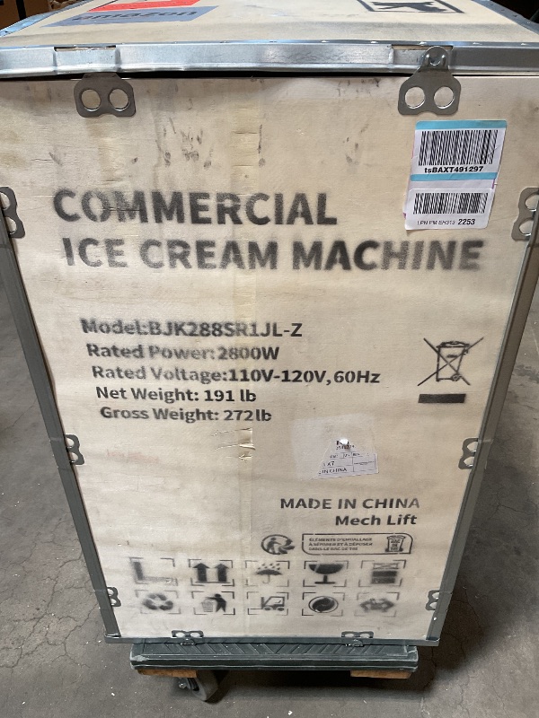 Photo 1 of **MISSING LEVERS** Commercial Ice Cream Maker, 6.8-8.4 Gal/H, 2*8L Hopper 110V 2500W Countertop Soft Serve Ice Cream Machine, 3 Flavors Puffing Alarm Pre-Cooling For Shops Cafes Dessert Stores, Auto Clean & Touch Screen