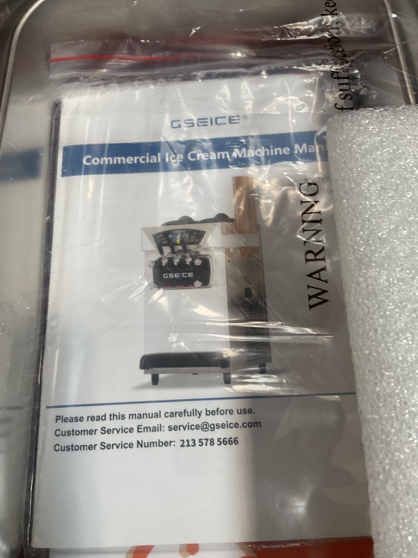 Photo 1 of **MISSING LEVERS** Commercial Ice Cream Maker, 6.8-8.4 Gal/H, 2*8L Hopper 110V 2500W Countertop Soft Serve Ice Cream Machine, 3 Flavors Puffing Alarm Pre-Cooling For Shops Cafes Dessert Stores, Auto Clean & Touch Screen