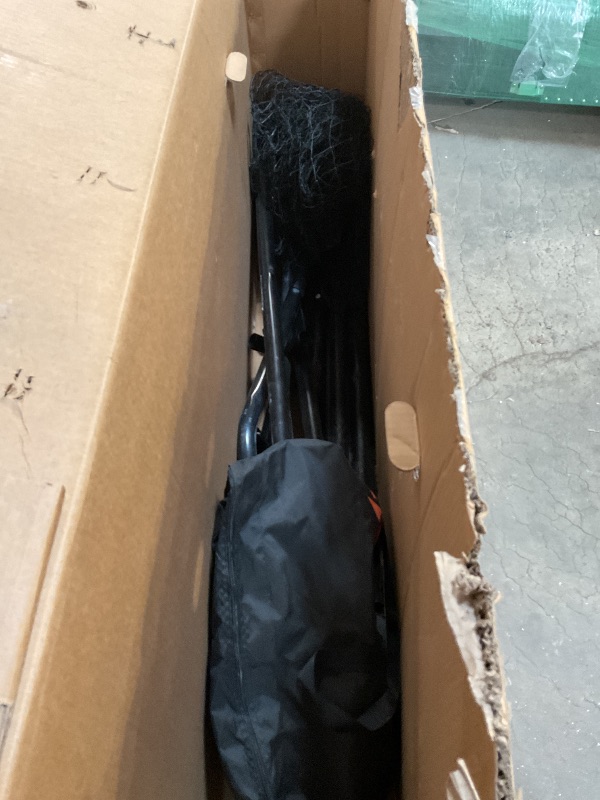 Photo 1 of *** USED/MINOR DAMAGE/UNKNOWN MISSING PARTS***L Screen Baseball for Batting Cage | Baseball Pitching Net with Wheels-7 feet by 7 feet, 3.5 Inch by 3.5 Inch Cutout, Body Protector for Back Drive Lines Beisbol