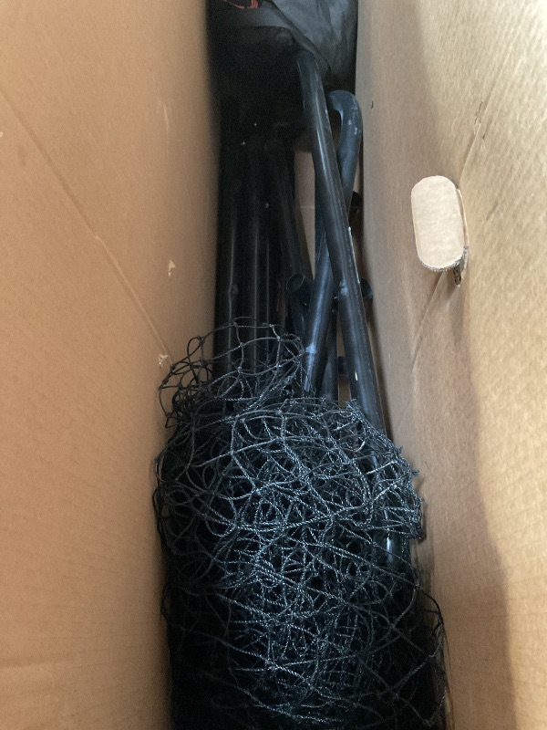 Photo 1 of *** USED/MINOR DAMAGE/UNKNOWN MISSING PARTS***L Screen Baseball for Batting Cage | Baseball Pitching Net with Wheels-7 feet by 7 feet, 3.5 Inch by 3.5 Inch Cutout, Body Protector for Back Drive Lines Beisbol