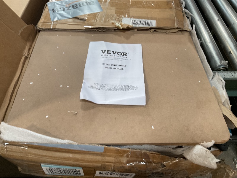 Photo 1 of *** MAJOR DAMAGE/UNKNOWN MISSING PARTS AND HARDWARE***VEVOR Storage Shelving Unit, 5-Tier Adjustable, 2000 lbs Capacity, Heavy Duty Garage Shelves Metal Organizer Utility Rack, Black, 48" L x 18" W x 72" H for Kitchen Pantry Basement Bathroom Laundry