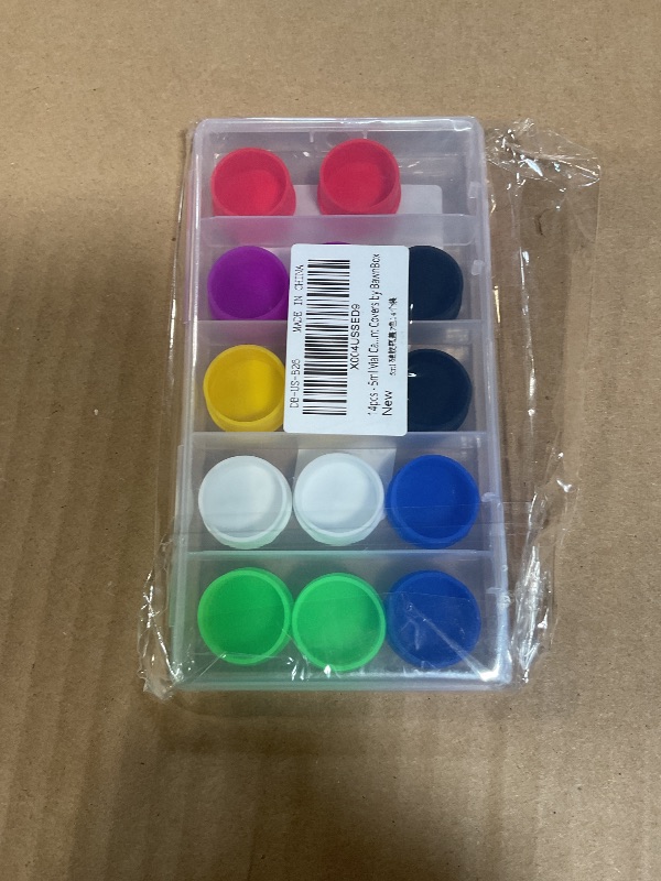 Photo 1 of 14 Pack 5-100ml Vial Caps (7 Colors) Peptide Caps for for 5ml 10ml 20ml 30ml Glass Vials Peptide Storage Protective Cap, Reusable Silicone Peptide Vial Covers Fit Peptide Case for Fridge by DawnBox.