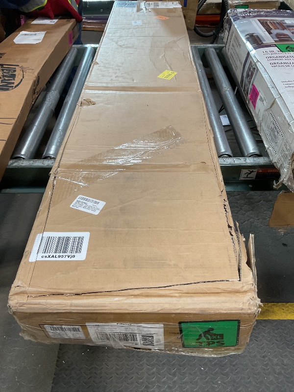Photo 1 of **MISSING ASSEMBLY HARDWARE** ZZBINUS Metal Platform Queen Bed Frame with Headboard, Queen Size Bed Frame 59.8W x 82.7L x 36.2H inches, Wood and Faux Leather, Walnut (Walnut Colour, Queen)