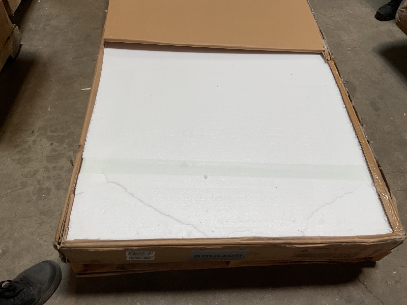 Photo 1 of *** BOX ONE OF TWO ONLY***Christopher Knight Home Alan Modern Minimalist Concrete Outdoor Dining Table with White Terrazzo Tabletop, Oval Top Dining Table for 6, Pedestal Kitchen Table, Ideal for Family Gatherings, White