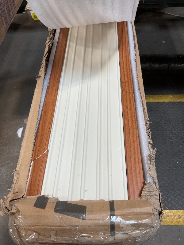 Photo 1 of *** MINOR DAMAGE***10Pack WPC Slat Wall Panels, 96 x 6.4 x 0.8Inches 3D Accent Wall Panels for Interior Home Decor, Fluted Wood Paneling for Living Room, TV Background, Office, Bedroom (Teak)